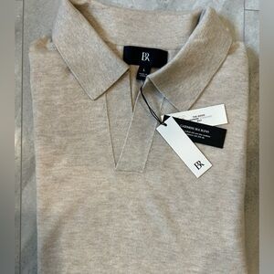 NWT Banana Republic Stokke Cashmere Silk Long Sleeve Polo Size L
